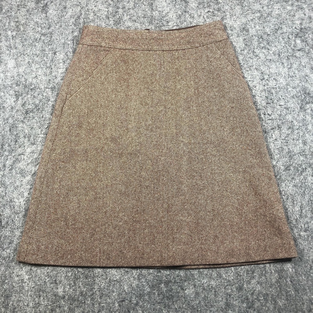 Banana Republic Skirt Womens 4 Brown Wool A Line Knee Length‎ Pockets Lined
